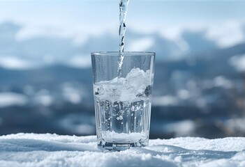 water pouring into glass