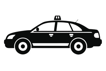 Fototapeta premium police car silhouette line art vector illustration with a white background