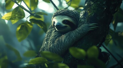 Obraz premium slotty on tree branch.