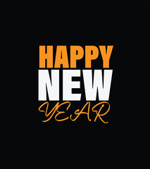 Happy New Year Elegant Typography Illustration