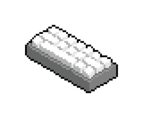 Pixel art computer key or a small key row in a retro 8-bit style. Simple gaming and technology vector asset.