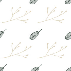 Frost-kissed foliage arranged in diagonal repeat, creating a timeless winter plant design for wall coverings. Gold black colors