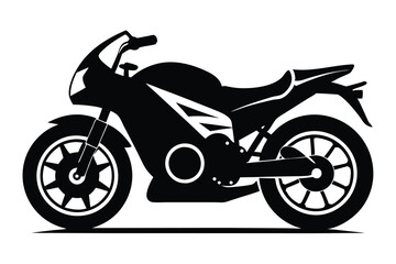 Obraz premium motorcycle silhouette line art vector illustration with a white background