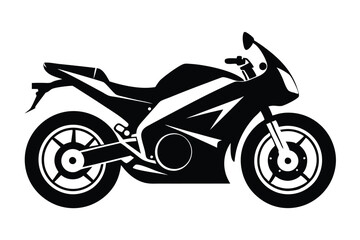 Fototapeta premium motorcycle silhouette line art vector illustration with a white background
