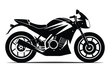 Fototapeta premium motorcycle silhouette line art vector illustration with a white background