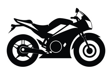 Obraz premium motorcycle silhouette line art vector illustration with a white background