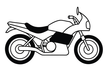 Fototapeta premium motorcycle silhouette line art vector illustration with a white background