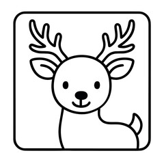 Deer illustration vector line drawing art