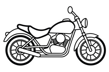 Fototapeta premium motorcycle silhouette line art vector illustration with a white background