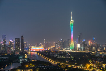Night view of Guangzhou Tower, China