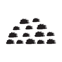 Altocumulus Clouds glyph icon 