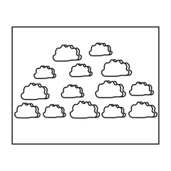 Altocumulus Clouds on frame line icon 