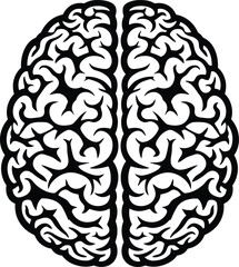 Human brain illustration for medical education and neuroscience research eps silhouette