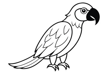 Fototapeta premium macaw silhouette line art vector illustration with a white background