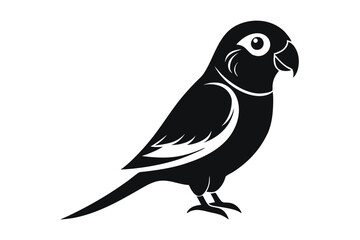 Fototapeta premium lovebird silhouette line art vector illustration with a white background