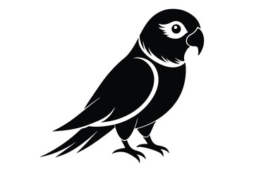 Fototapeta premium lovebird silhouette line art vector illustration with a white background
