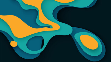 Colorful abstract splash papercut background illustration