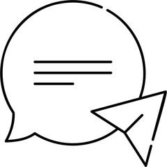 Line Art Direct Message Icon