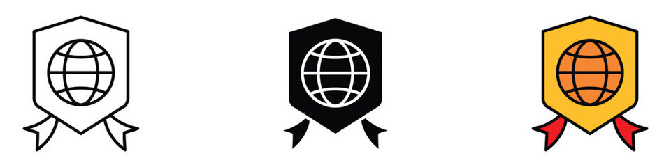 Foreign Policy icon vector. international certification quality and digital recognition symbol. vector illustration.