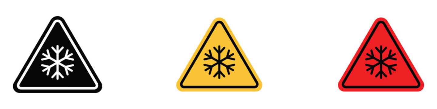 Low temperature alert icon vector. freezing temperatures, icy road condition symbol. vector illustration.