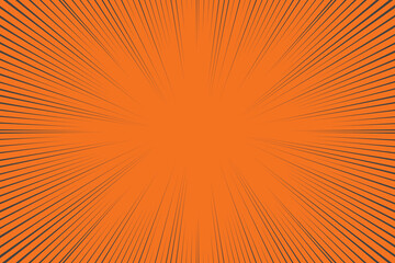 Radial comics style lines isolated on orange background. speed abstract. Vector illustration  © Sumeth
