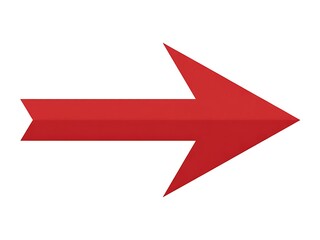 Red Arrow Pointing Right Isolated on Transparent Background