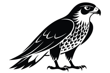 Fototapeta premium hawk silhouette line art vector illustration with a white background