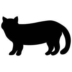 Hand Drawn Cat Silhouette