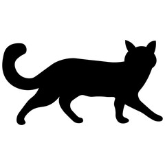 Hand Drawn Cat Silhouette