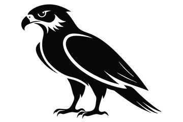 Fototapeta premium hawk silhouette line art vector illustration with a white background