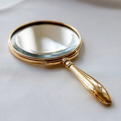 Elegant magnifying glass on a smooth surface for detailed observation.