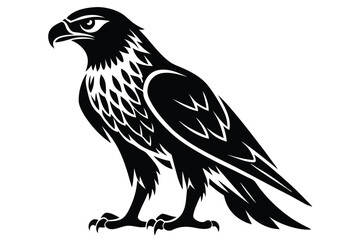 Fototapeta premium hawk silhouette line art vector illustration with a white background