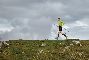 Nordic walking in the mountains