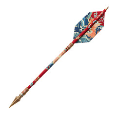 Elegant Silk Arrow with Chinese Cloud and Dragon Pattern