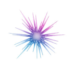 "Abstract Colorful Spiky Burst in Pink Purple and Blue Gradient Isolated on White Background"
