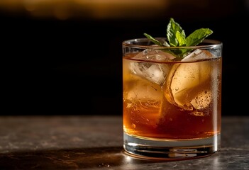 The Crafted Chill: A Close-Up of the Bourbon Smash