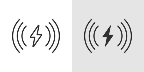 Wireless Charger Icon cordless charging pad symbol, power transfer illustration, modern charging technology, smartphone accessory, minimalist flat design.