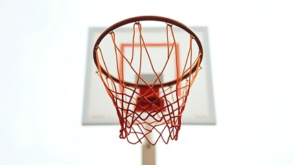 backboard. Dynamic basketball hoop isolated against a softly blurred background, capturing motion and energy. event key visuals, club posters, designed for fitness apps and gym onboarding.