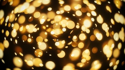 Dynamic swirling bokeh lights gold festive abstract background illustration