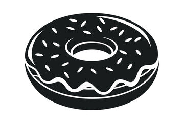 donut silhouette line art vector illustration with a white background