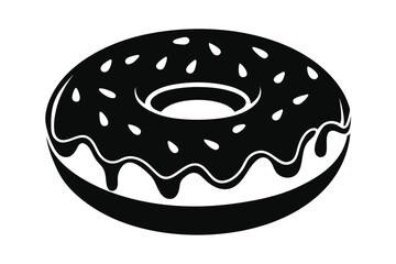 donut silhouette line art vector illustration with a white background