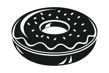 donut silhouette line art vector illustration with a white background