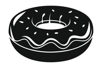 donut silhouette line art vector illustration with a white background