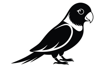 lovebird silhouette line art vector illustration with a white background