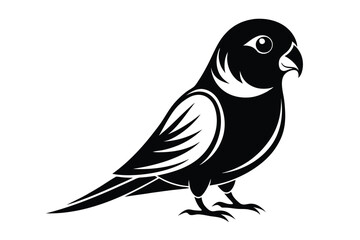 lovebird silhouette line art vector illustration with a white background