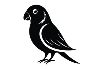 lovebird silhouette line art vector illustration with a white background