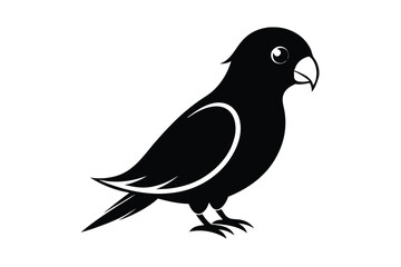 lovebird silhouette line art vector illustration with a white background