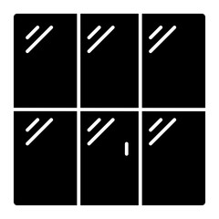 Glass wall rebound icon solid style illustration