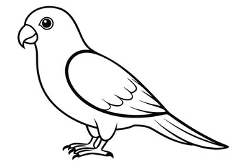 lovebird silhouette line art vector illustration with a white background