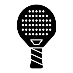 Padel racket icon solid style illustration